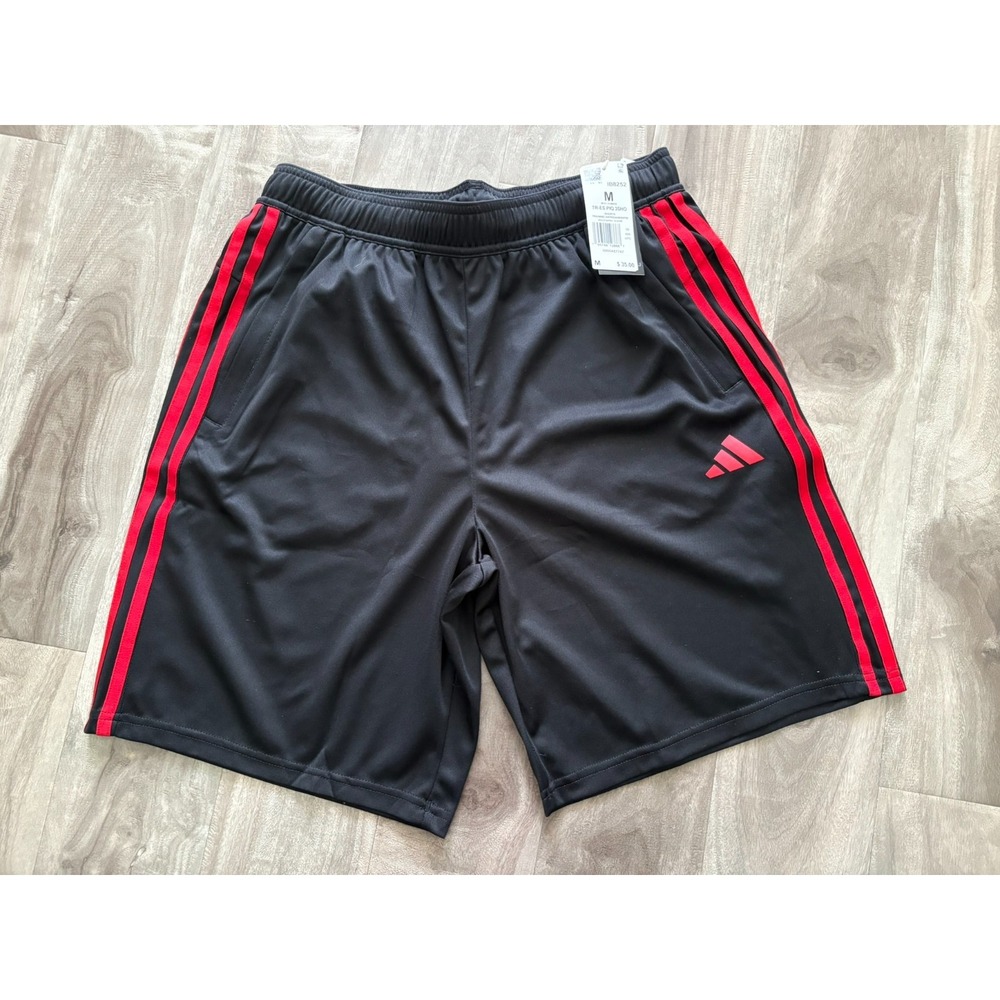 Adidas TR-ES PIQ 3SHO Men's Shorts Black Red‎ Size M IB8252 NWT